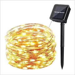 GENERICO - Cadena de luces solares hada, 100 luces de 10 metros