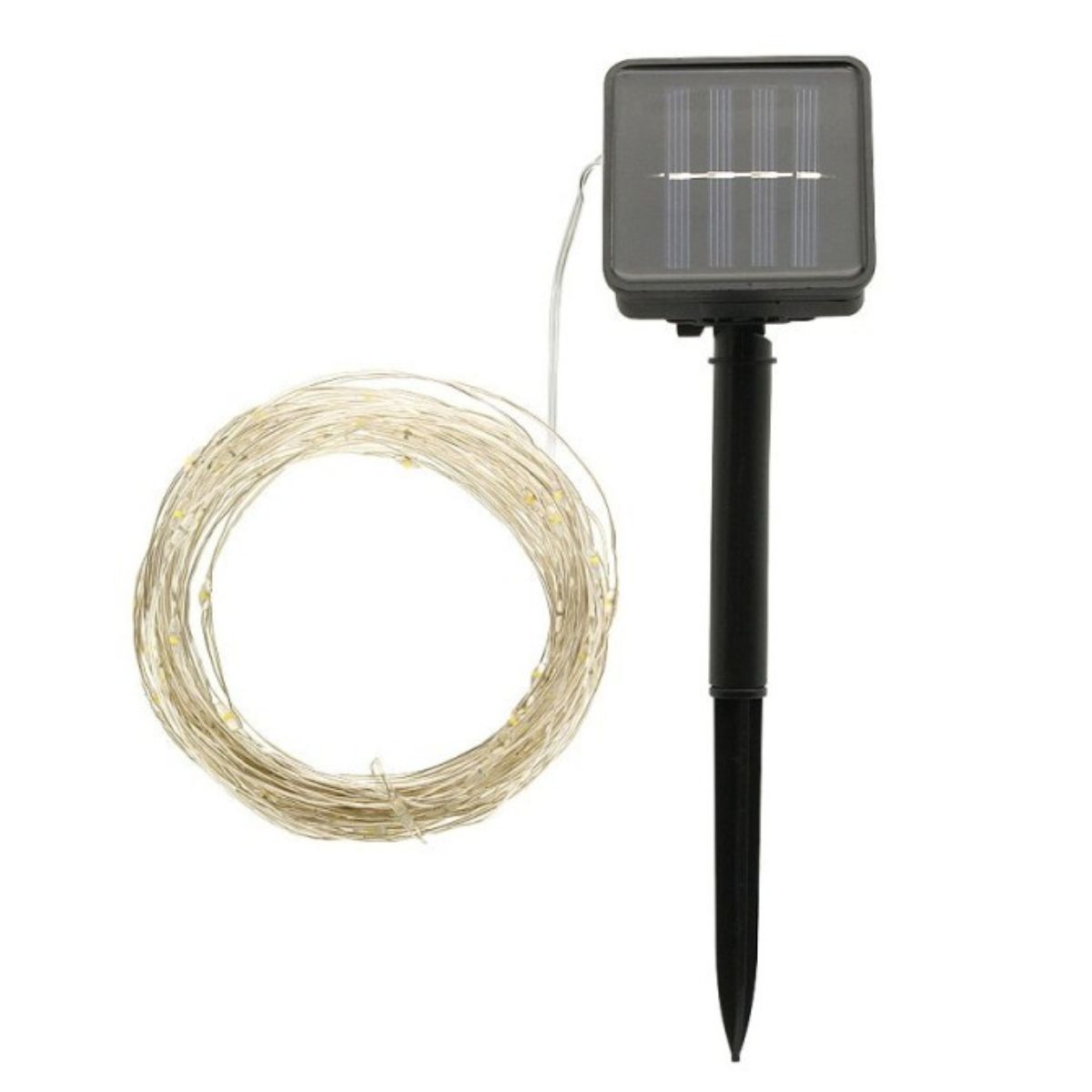 GENERICO - Cadena de luces solares hada, 100 luces de 10 metros