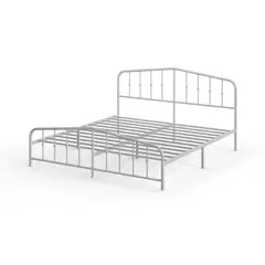 ZINUS - Base de cama metal blanca HEIDI 2 plazas 150x190x30cm