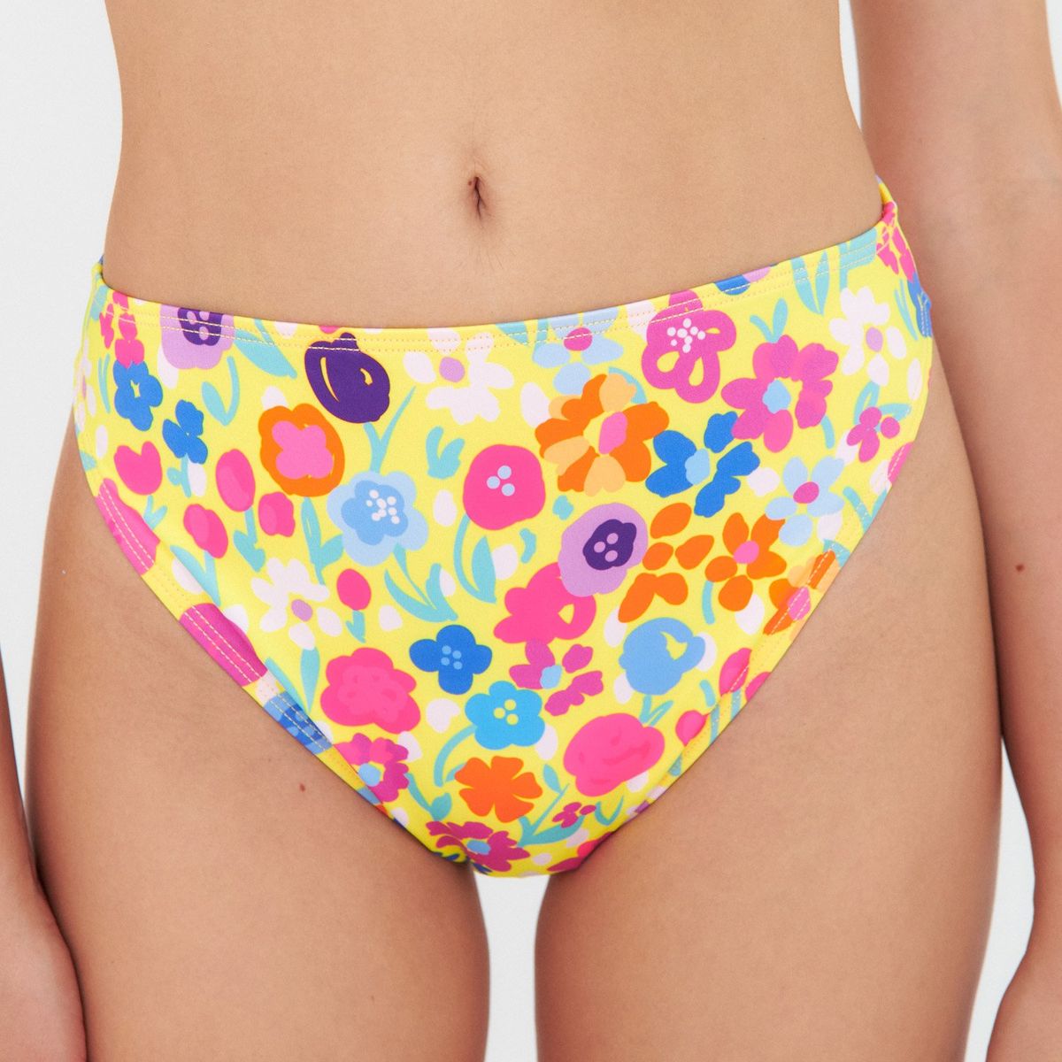 DAIKIRI BIKINIS - Daikiri Bottom de Bikini Mujer Amarillo Estampado High Waist