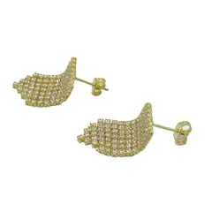 ANDREA COGGIOLA JOYAS - Aros Fiestas Circón Enchapado Oro 18K