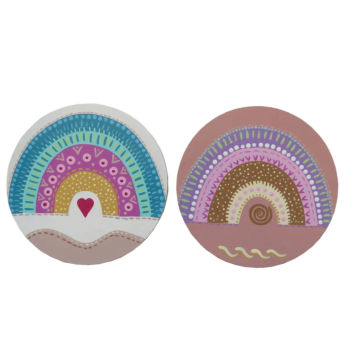 CREA TALLER - 2 Cuadros arcoíris 15cm