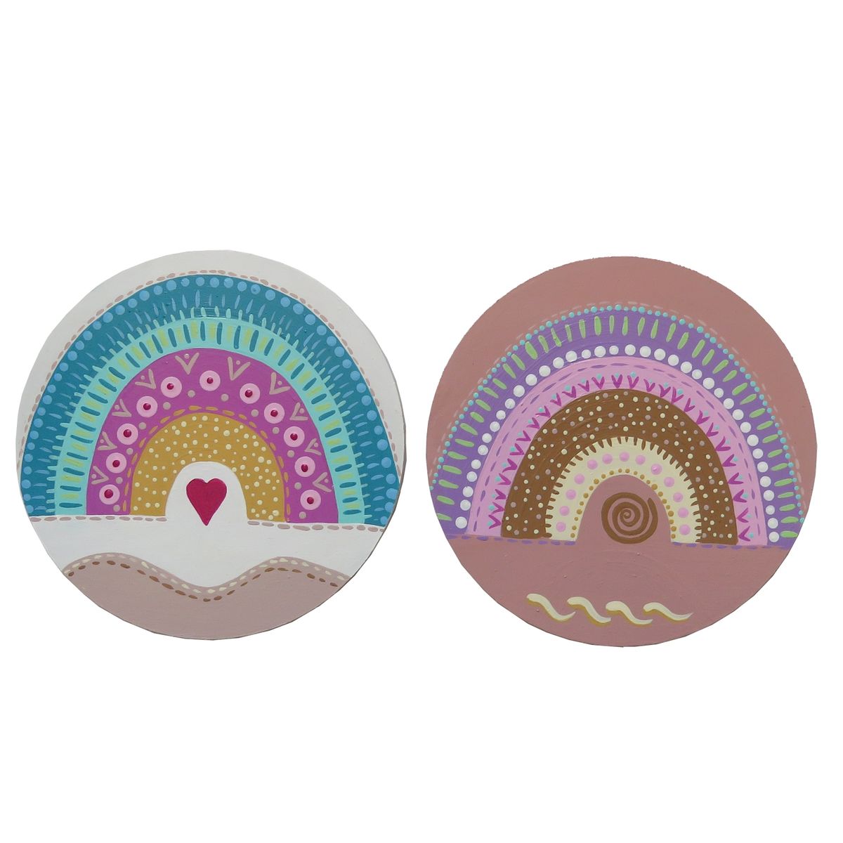 CREA TALLER - 2 Cuadros arcoíris 15cm