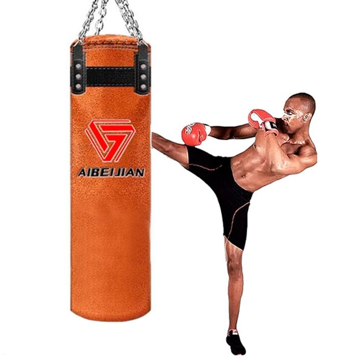 GENERICO - Saco Boxeo Solid 100cm  Guantes Vendas Cadena Mosquetón