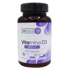 GENERICO - Vitamina D3 800 UI x 120 capsulas duras Raiz Natural.