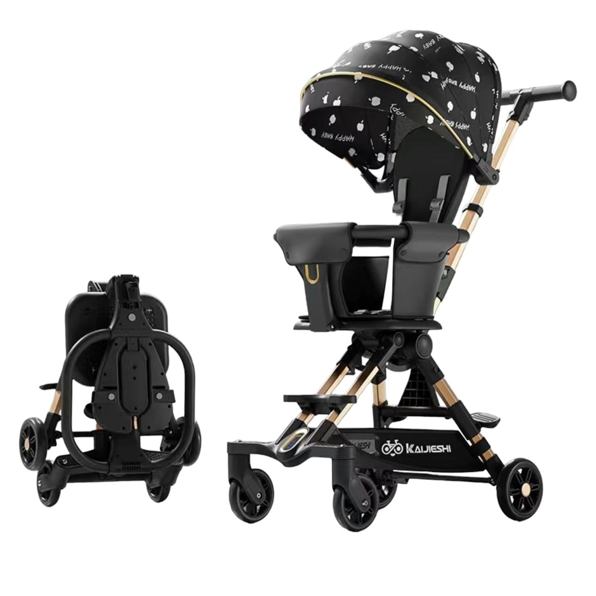 LUBABYCAS - Coche De Paseo Últra Compacto Lubabycas Negro