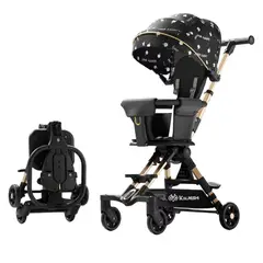 LUBABYCAS - Coche De Paseo Últra Compacto Negro