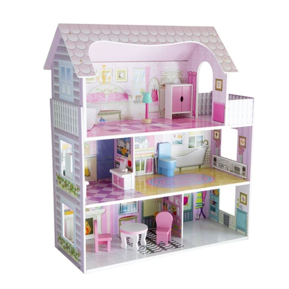 KIDSCOOL - Casa De Muñeca Pequeña De Madera