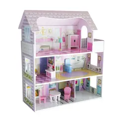 KIDSCOOL - CASA DE MUÑECA PEQUEÑA DE MADERA - - W06A139