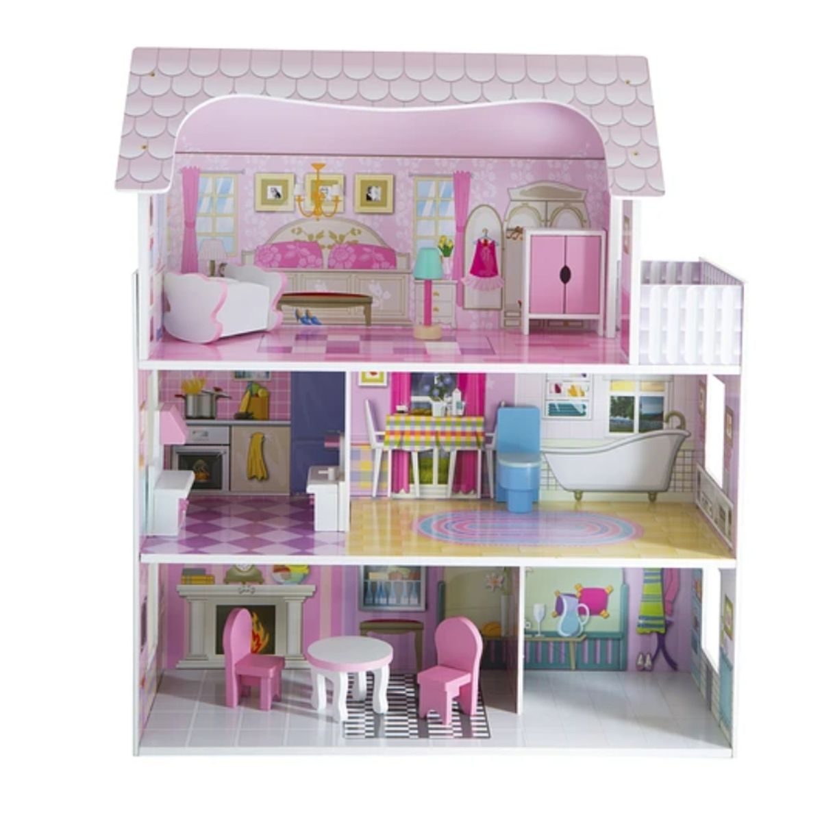 KIDSCOOL - Casa De Muñeca Pequeña De Madera