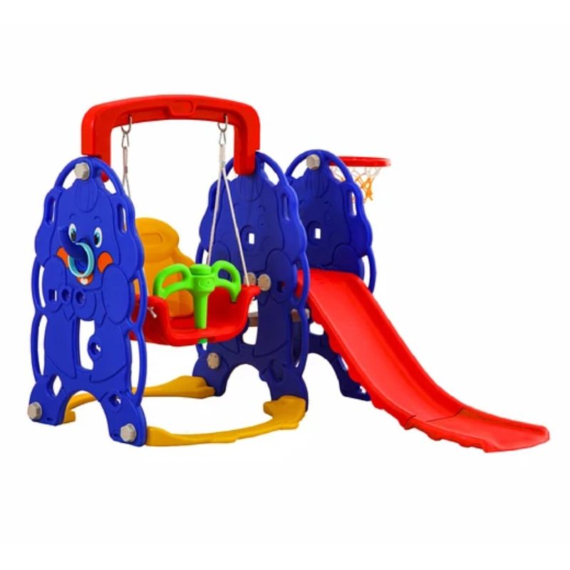 KIDSCOOL - RESBALIN ELEFANTE 4 EN 1 ARO Y COLUMPIO AZUL - YG-2023-11