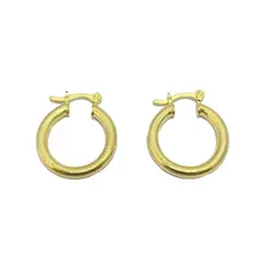 ANDREA COGGIOLA JOYAS - Aros Argolla Adela Satinada 20mm Enchapado Oro 18K