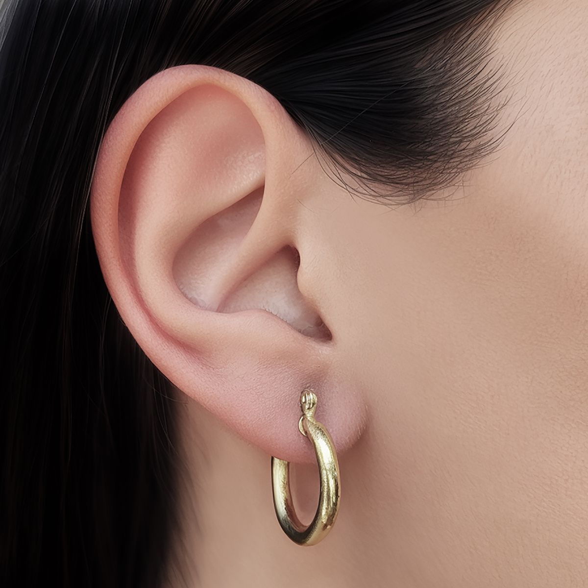 COGGIOLA - Aros Argolla Adela Satinada 20mm Enchapado Oro 18K