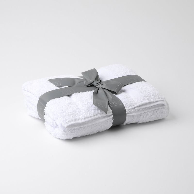 LE NUIT - Set Toallas 650 Gramos Algodón Peruano Baño y Mano Blanca