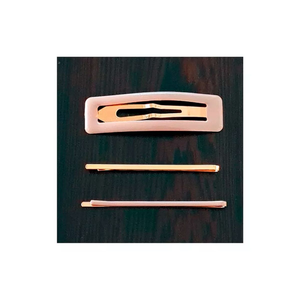 GENERICO - Set Clip Y Horquillas Metálicas Para Cabello  Nude Beige.