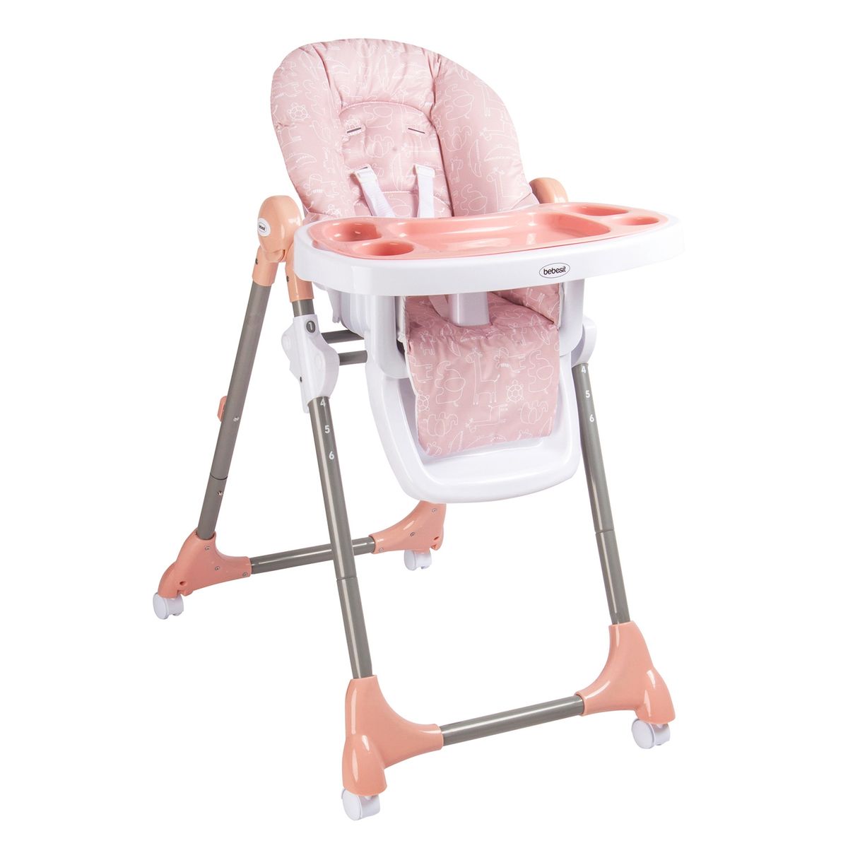 BEBESIT - Silla de Comer Multiposiciones Snack SX Rosada Bebesit