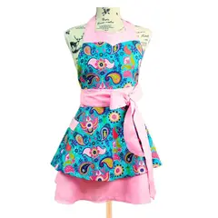 GENERICO - Delantal de cocina Mujer Modelo Orquidea Rosado