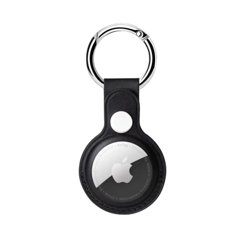 GENERICO - Llavero Funda Airtag Cuero Pu + Lamina Protectora - Negro