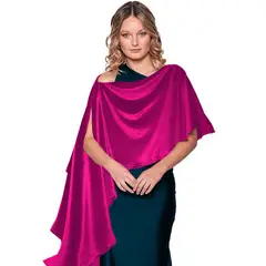 MARIA PASKARO - Tapado Capa Multiforma Catania Fucsia Terciopelo