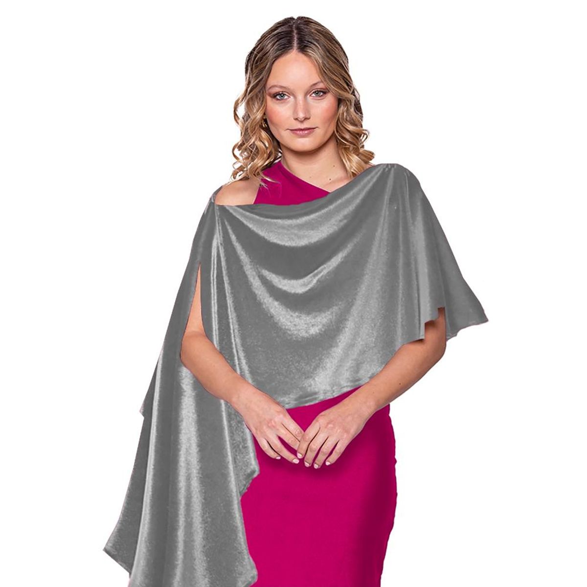 MARIA PASKARO - Tapado Capa Multiforma Catania Gris Terciopelo Maria Paskaro - Gris