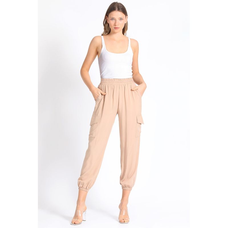 LIOLA - Pantalon Cargo Camel Liola