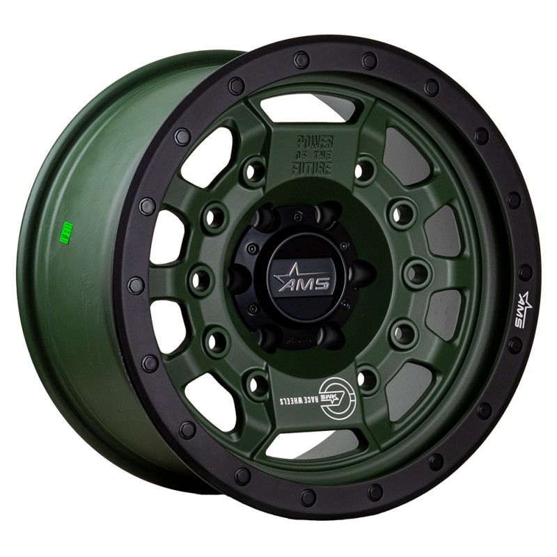 GENERICO - Llantas 17X9 6X139.7 ET-15 AMS verde matte(set de 4 llantas)