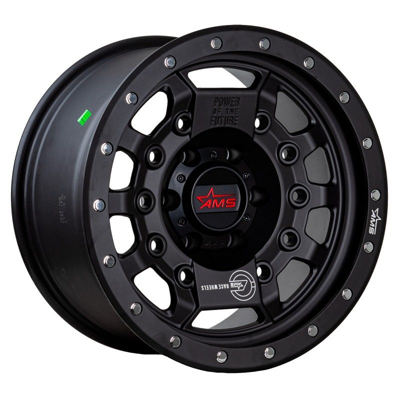 GENERICO - Llantas 17X9 6X135 ET-15 AMS negro matte(set de 4 llantas)