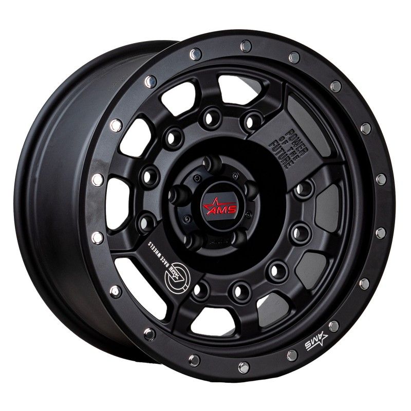 GENERICO - Llantas 17X9 5X114.3 ET-15 AMS negro matte (set de 4 llanta)