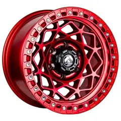 GENERICO - Llanta 17X9 6X139.7 ET0 FUEL MATT RED (SET 4 LLANTAS)