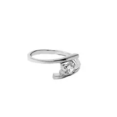 JOYAS MYTOKE - Anillo Solitario Delicado Plata 925 Talla 16 Mujer
