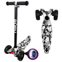 Scooter Monopatín Infantil Negro con Calaveras D21