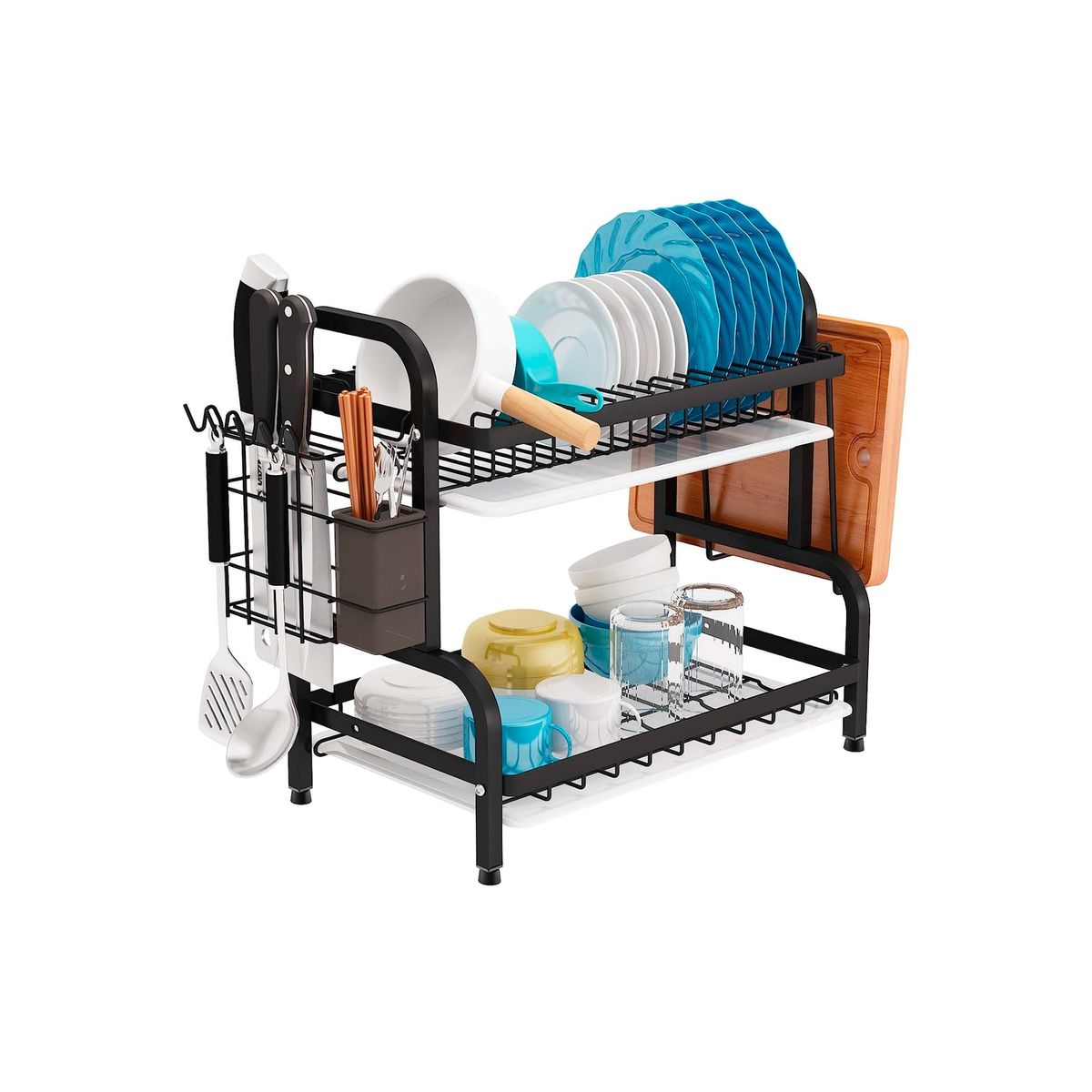 DECOTEAM - Escurridor de Vajilla DecoTeam 2 Niveles Bandejas Separadas