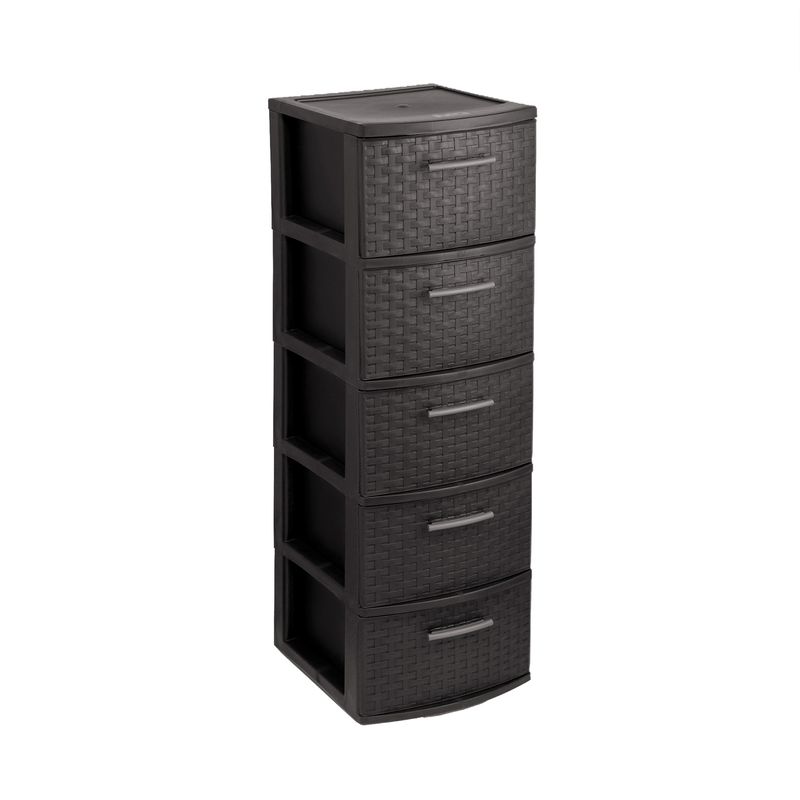 QRUBBER - Cajonero 5 Niveles Infinity Rattán Marrón MQ QRubber