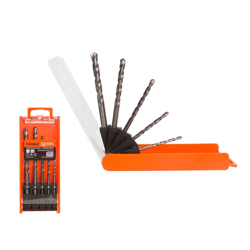 FLOWMAK - Set de brocas para concreto 5 piezas