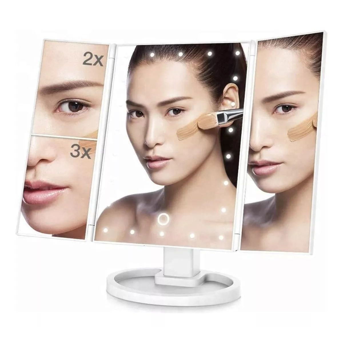 OFERTABKN - Espejo Para Maquillaje Aumentos 2x 3x Luz Led