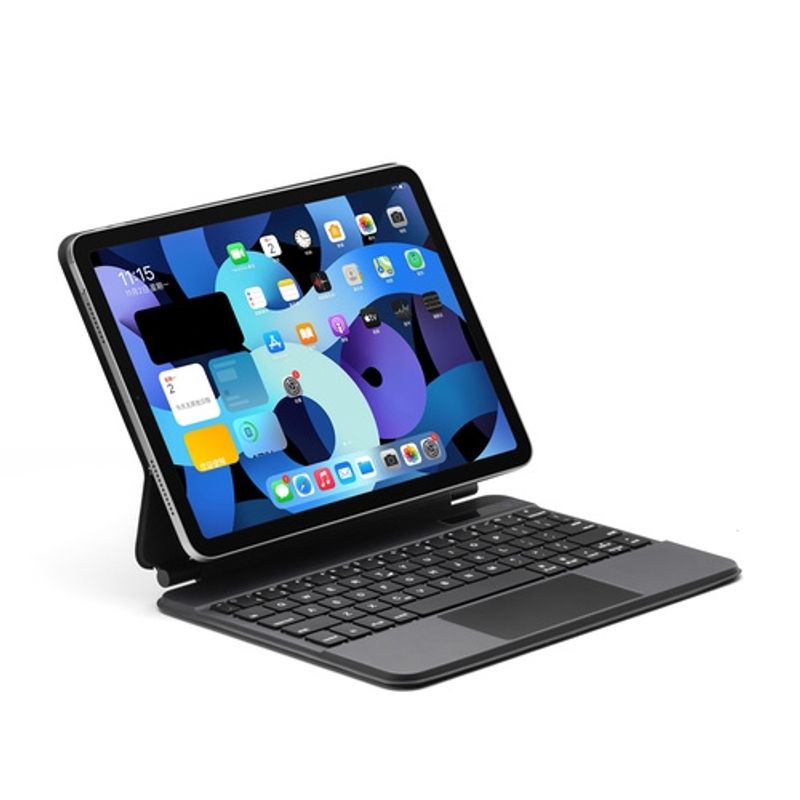 GENERICO - Teclado Magico Bluetooth para iPad Air 10 Pro 11 Esp Tecla Ñ Negro