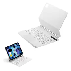 GENERICO - Teclado Magico Bluetooth para iPad Air 10 Pro 11 Esp Tecla Ñ Blanco