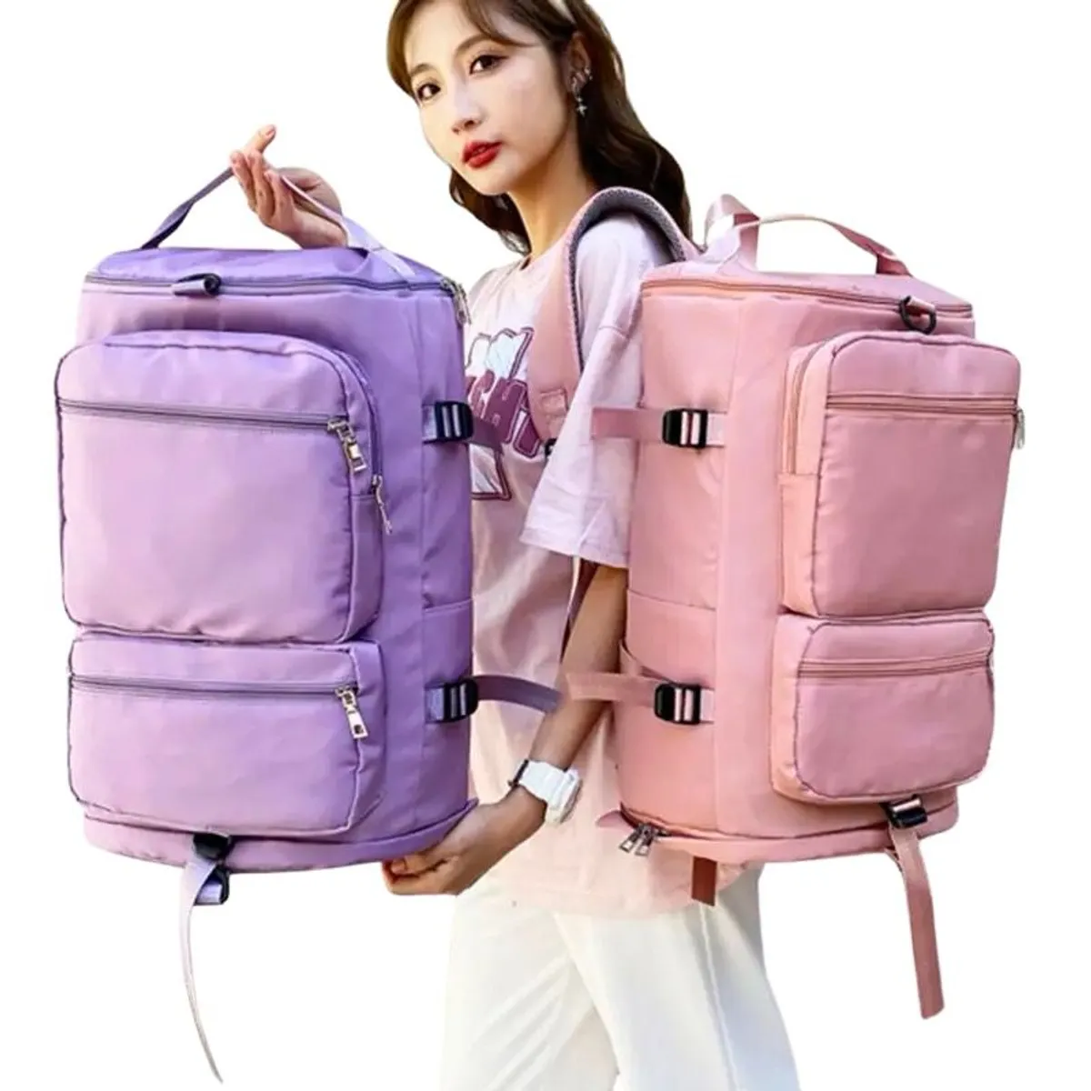 GENERICO - Mochila Bolso Viajero Rosado Bolso de mano