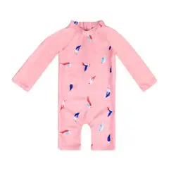 JUMP KIDS - Traje de Baño Enterito Manga Larga Niño Pajaros.