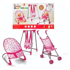 GENERICO - Set Coche Hamaca Silla Para Muñecas