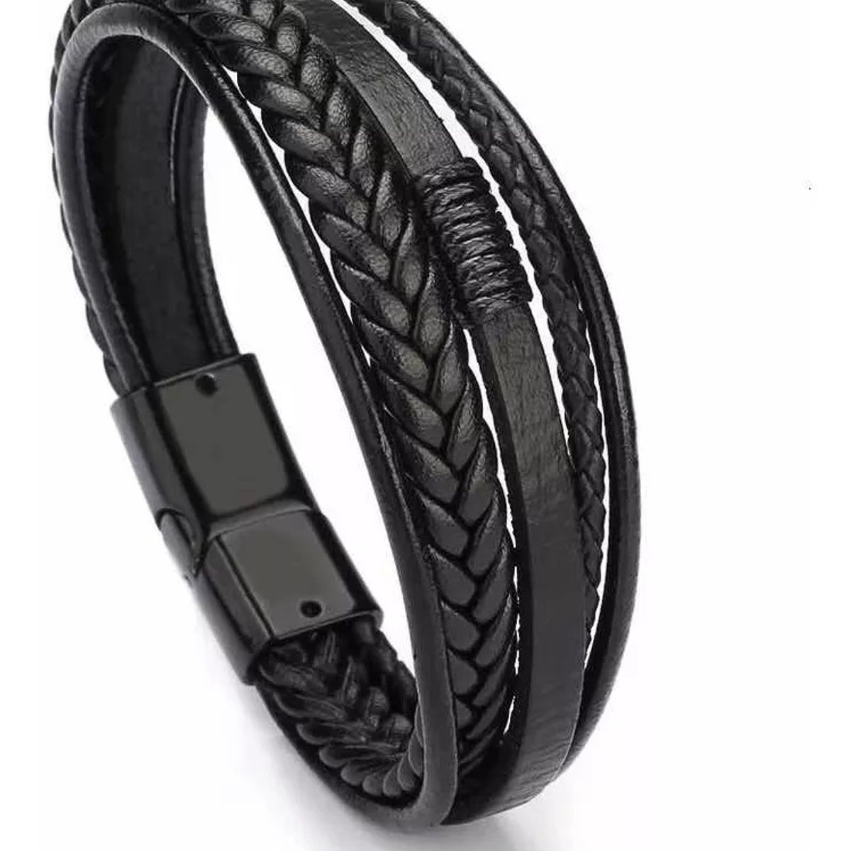 GENERICO - Pulsera Brazalete Cuero Hombre O Mujer Con Cierre Magnético