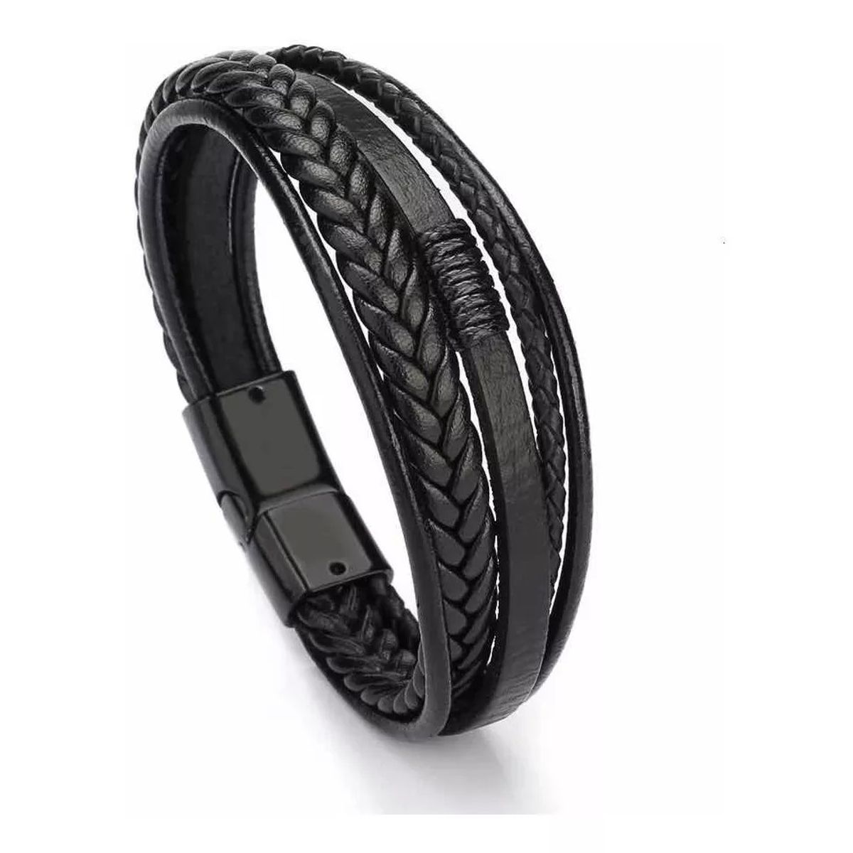 GENERICO - Pulsera Brazalete Cuero Hombre O Mujer Con Cierre Magnético