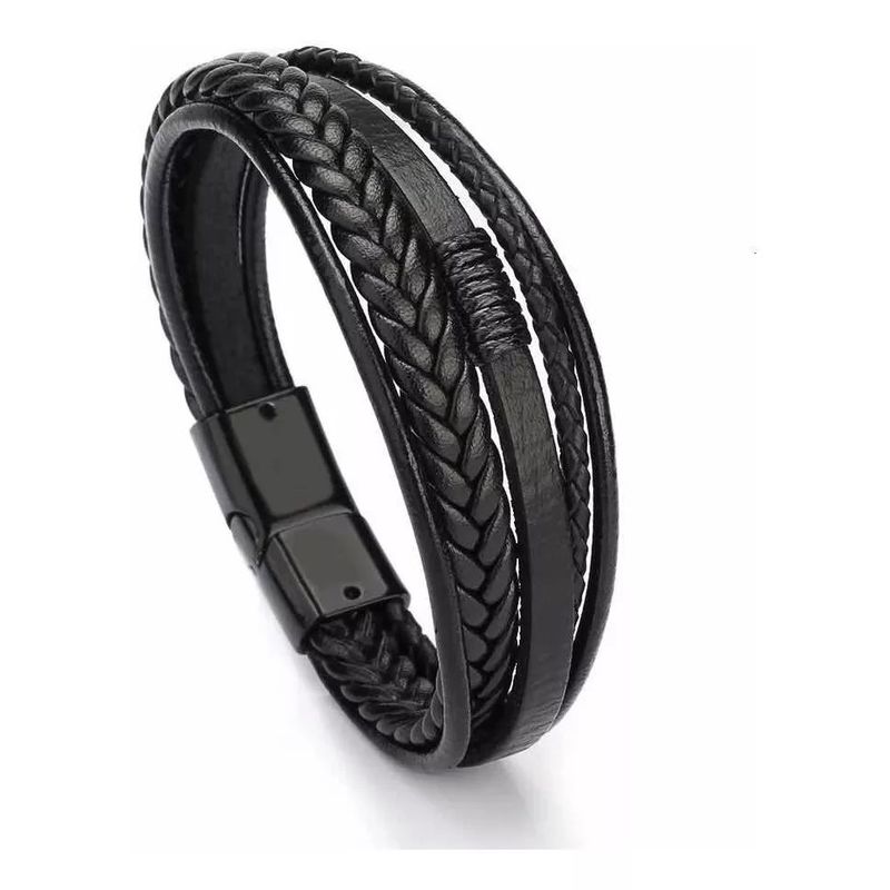 GENERICO - Pulsera Brazalete Cuero Hombre O Mujer Con Cierre Magnético
