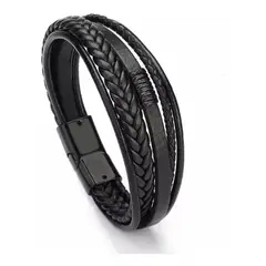 GENERICO - Pulsera Brazalete Cuero Hombre O Mujer Con Cierre Magnético