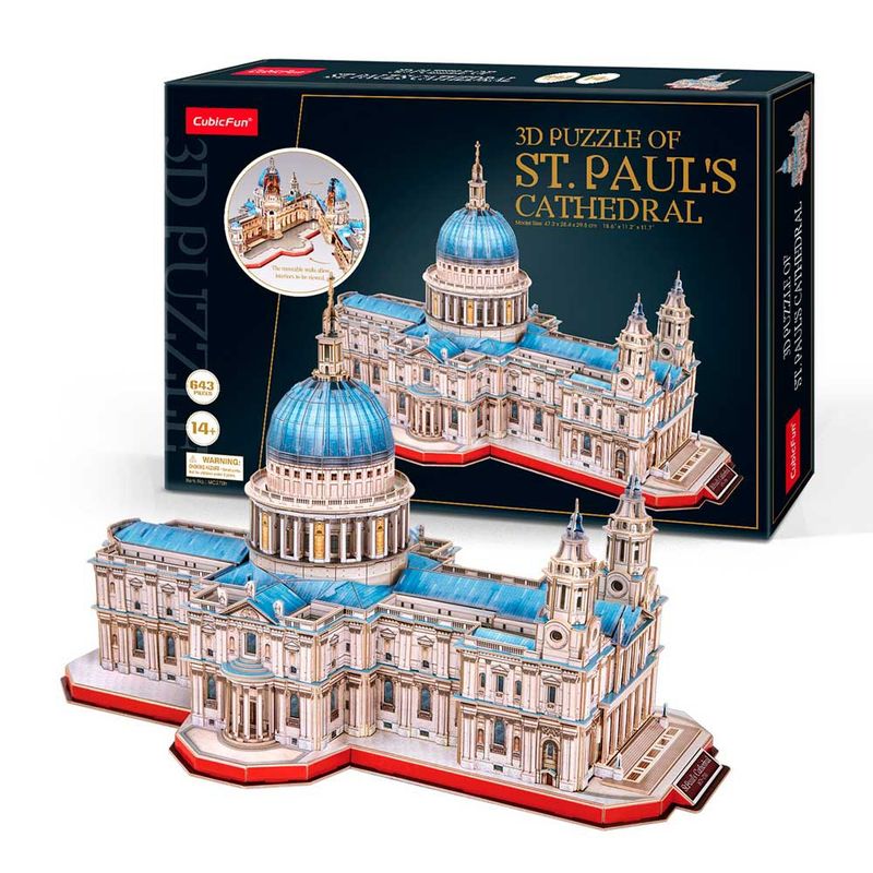 CUBICFUN - Puzzle a escala 3D Catedral de St. Pauls 643 piezas
