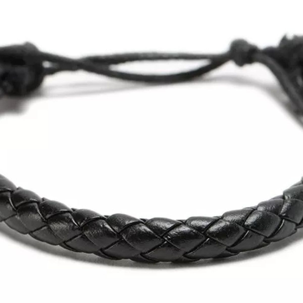 GENERICO - Pulsera De Hombre De Cuero Trenzado Negro