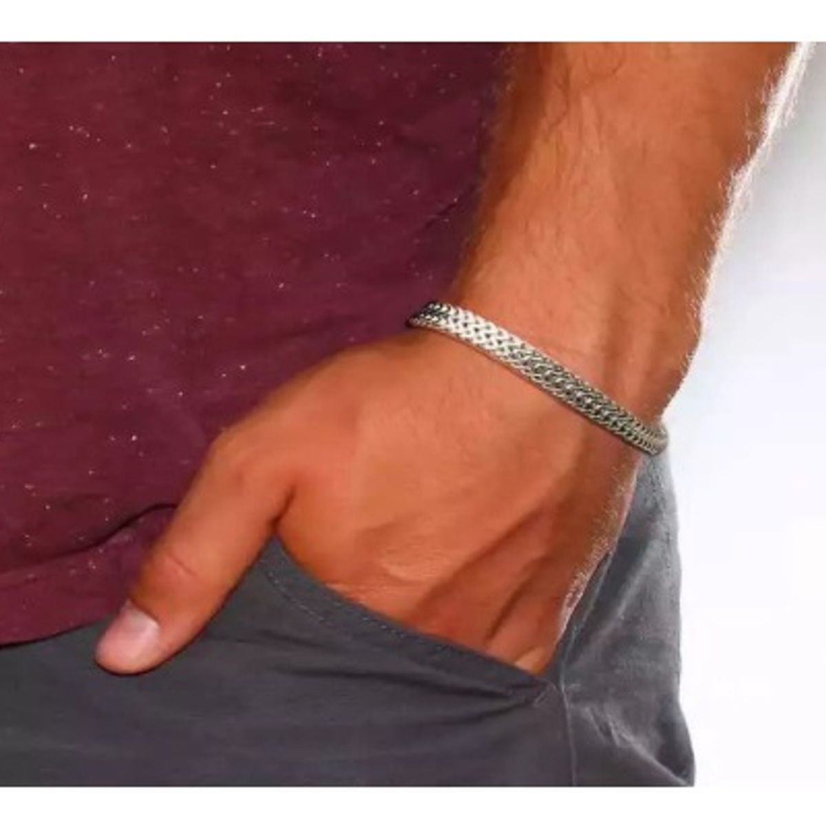 GENERICO - Pulsera Masculina Acero Quirúrgico Hombre Moda - Brazalete