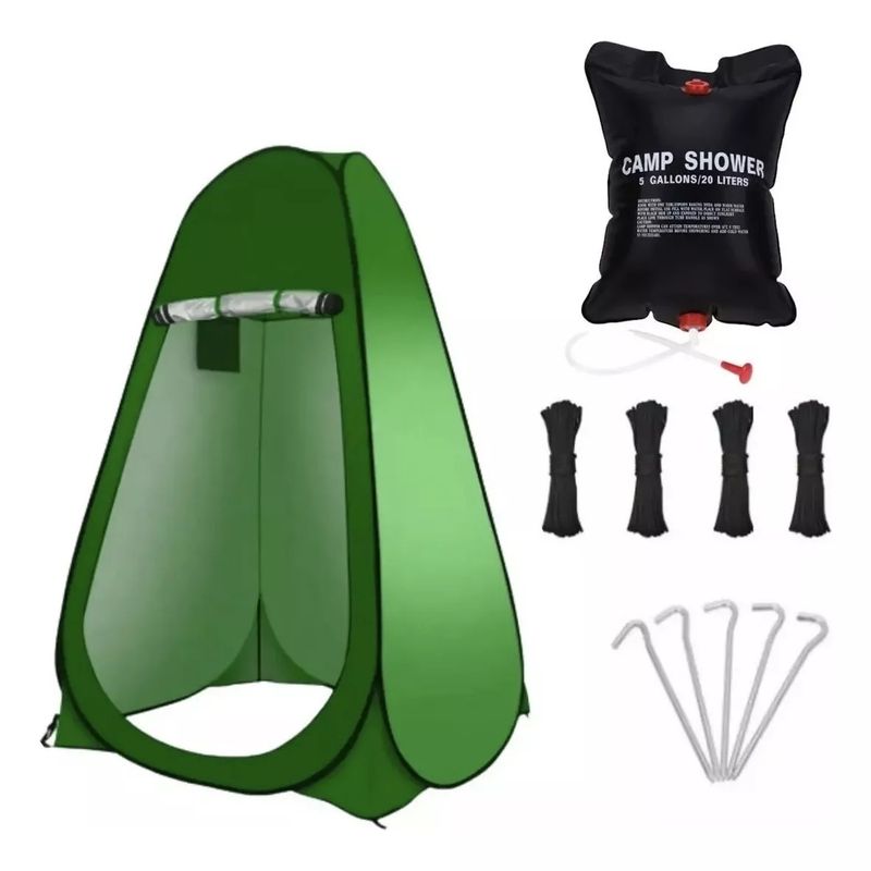 GENERICO - Carpa 1 Persona Baño Vestidor Portátil + Ducha Solar Verde
