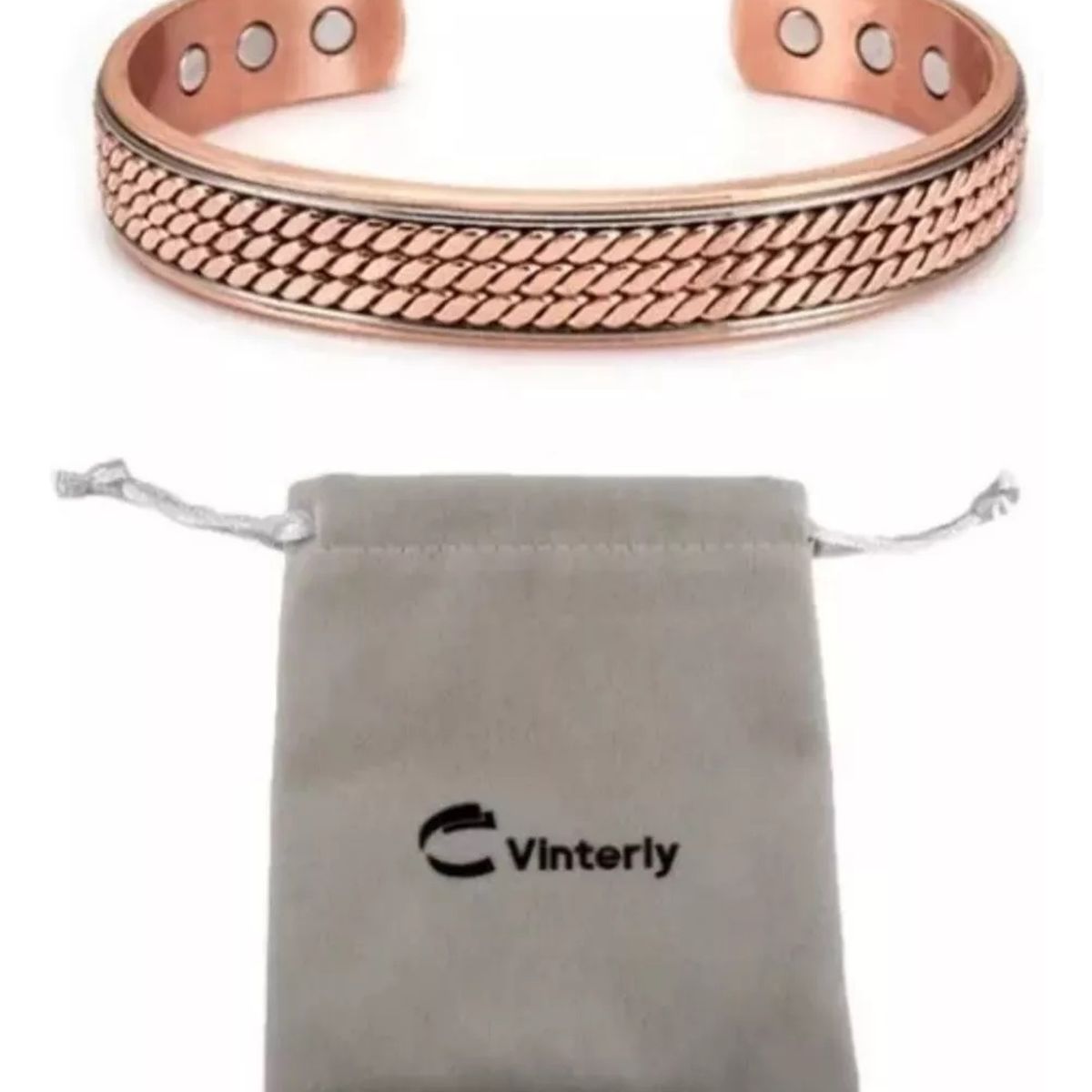 GENERICO - Pulsera Brazalete Magnética Trenzada Cobre