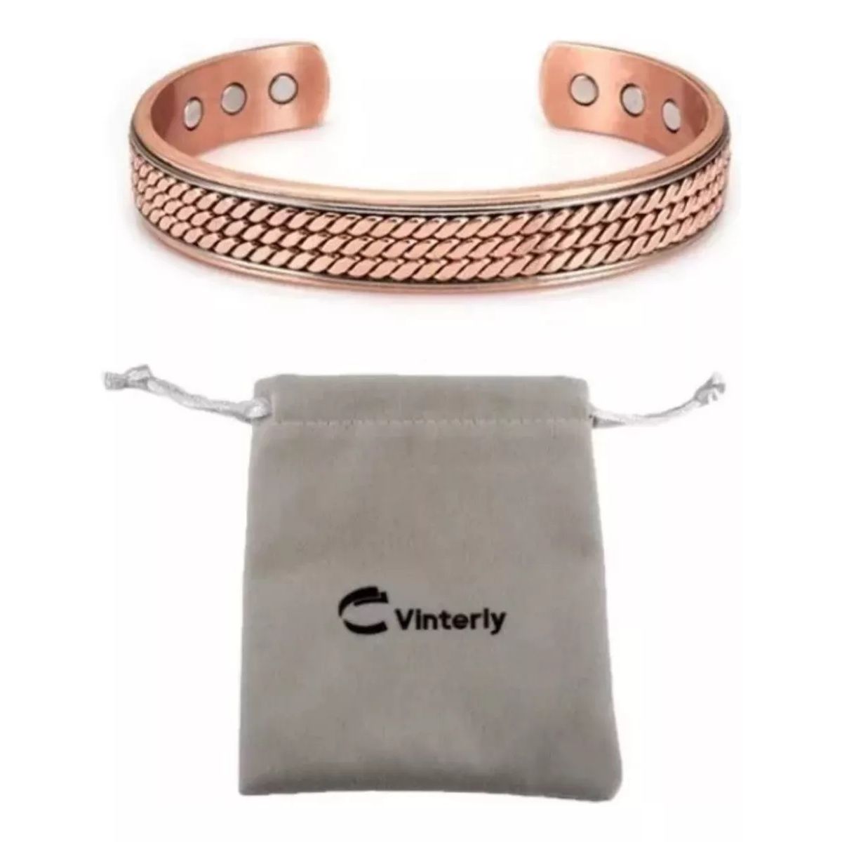 GENERICO - Pulsera Brazalete Magnética Trenzada Cobre